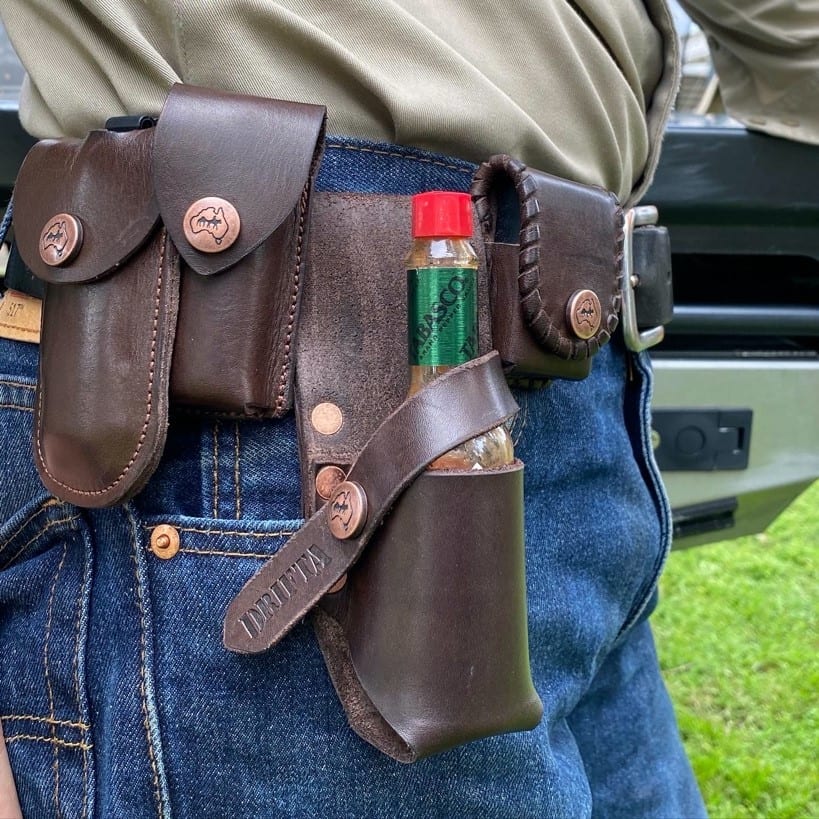 Nice leather belt holster for the small Tabasco hot sauce ? 
