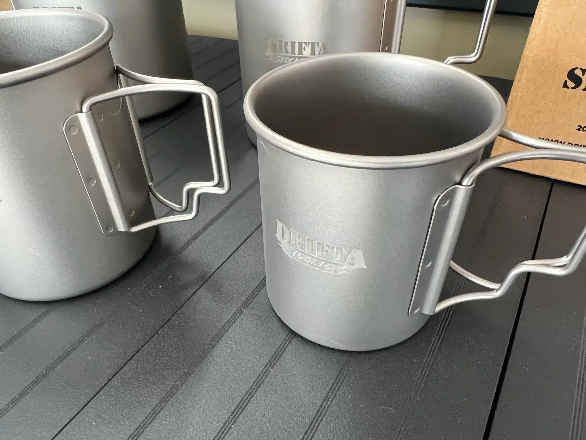 Set De 3 Mugs Titanium Snow Peak Édition Limitée Hokkaido - Design Poisson, Parfait Pour Le Camping